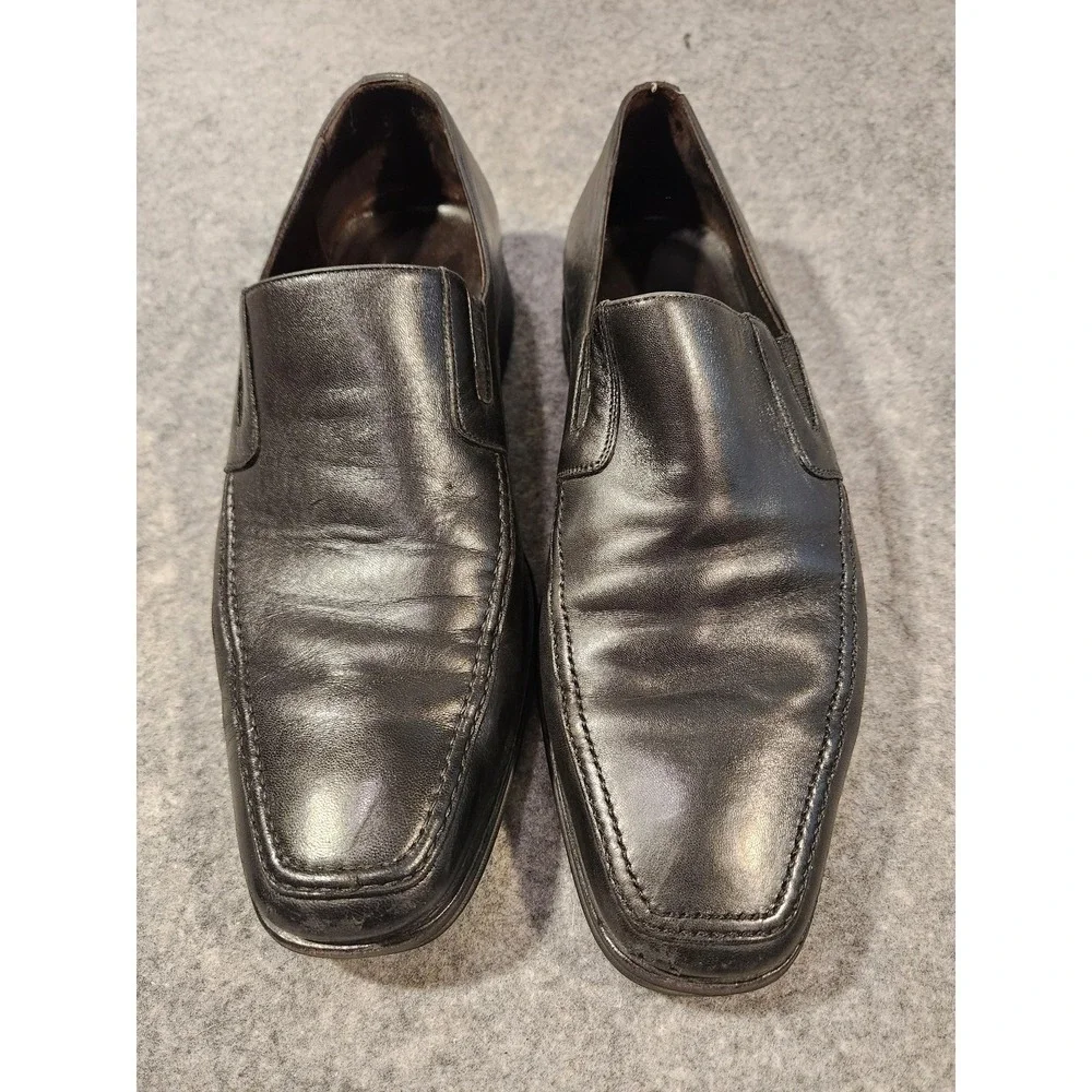 Monte Rosso Shoes Mens Size 12 Black Leather Oxford Square Toe Made In‎ Italy
